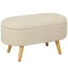 Teddy Fleece Storage Ottoman Cream White