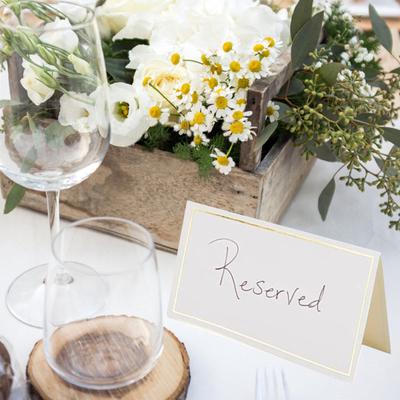 60Pcs Golden Foil Border Place Cartões de casamento Jantares Cartões de mesa Tenda Nome da acompanhante