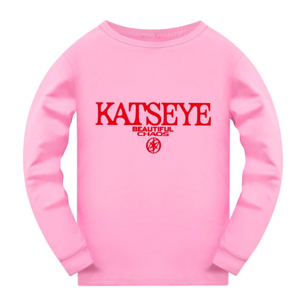 

5351 Kids Girls KATSEYE Print Round Neck Casual T-Shirt 170cm рожевий