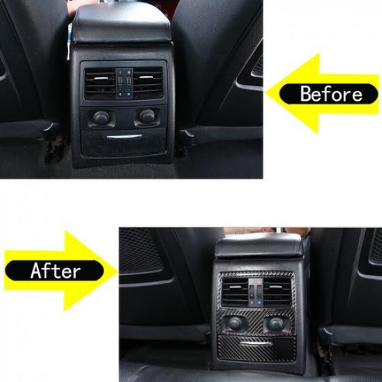 Rear Center Air Vent Cover ABS Carbon Trim Part Kit For BMW 3 Series E90 2005-12