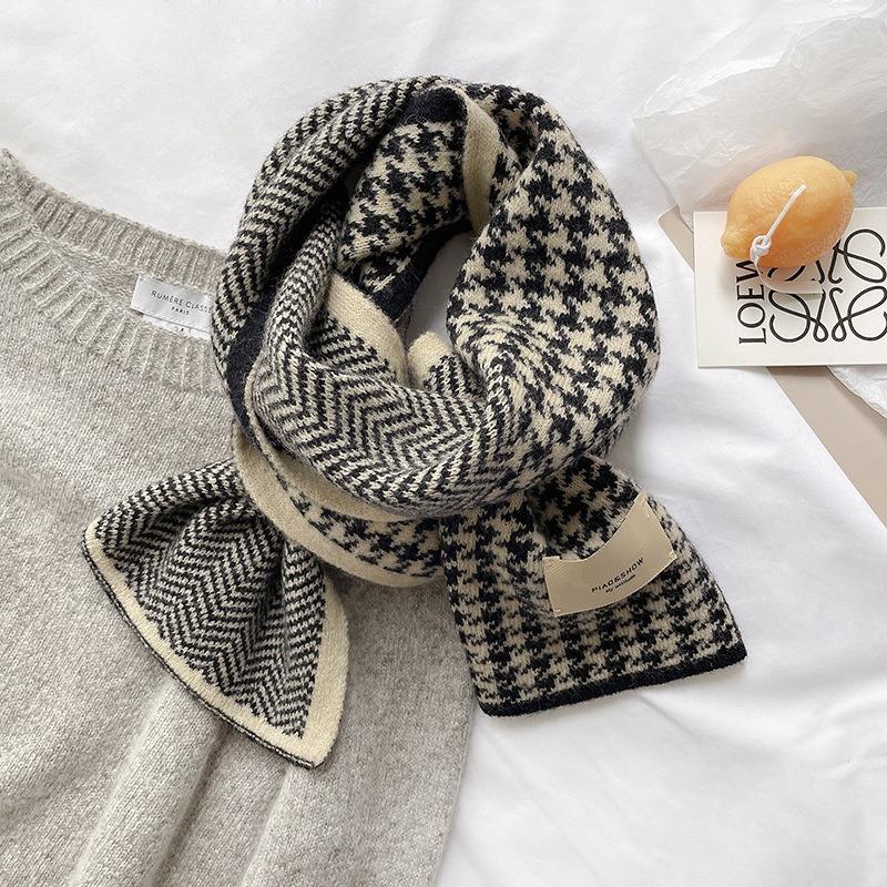 Sub-scarf women's autumn and winter new versatile student knitted wool warm scarf men's trend