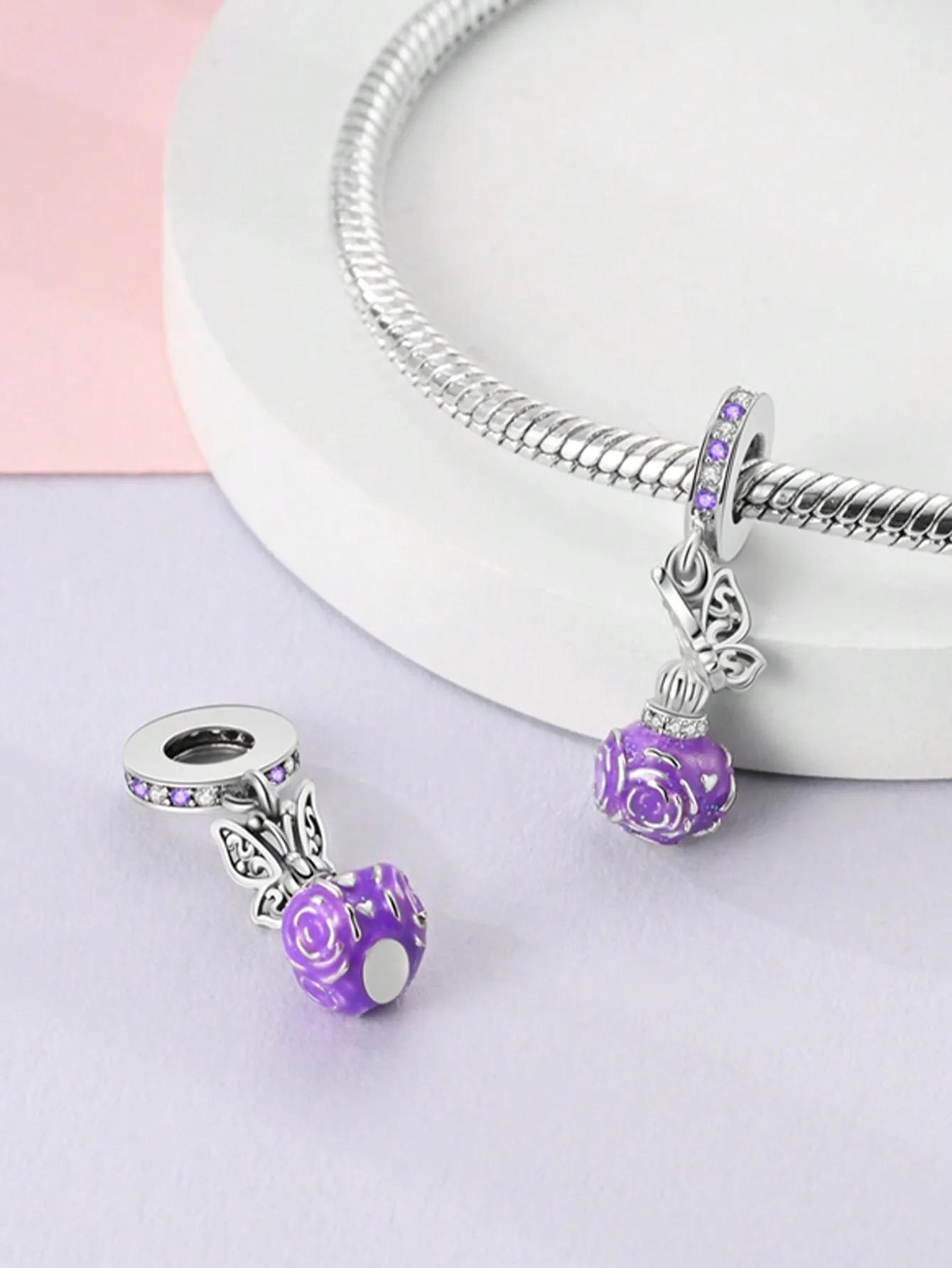 

Charm Bead Components Plata Copper Metal Colors Pink Perfume Bottle Bead Components Charm Bead Component Pendant Bead Component Designed For