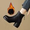 Soft-soled High-heeled Short Boots, Autumn-winter Boots, Retro Single Shoes, Padded Women's Shoes