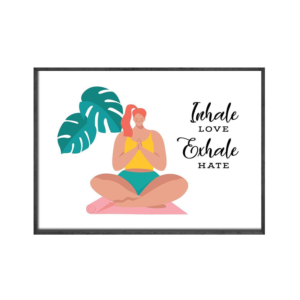 Modern Art Oil Painting Fitness Yoga Canvas Painting Print Women Posters and Prints Gym Room Empowerment Quote Wall Decoration