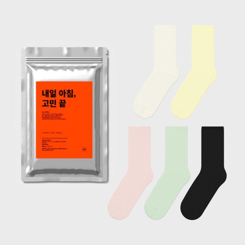 

REDSSOCKSOO [5 Pairs] Plant Medium Plain Socks Color Pack 1 Plant Medium Color Pack 1
