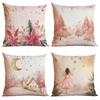 New Christmas Pillowcase Pink and Gold Fantasy Christmas Holiday Home Sofa Decoration Pillow Cushion