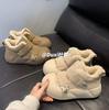Velvet Autumn and Winter Middle Help College Cotton Shoes Winter New Thick-soled Velcro Casual Shoes