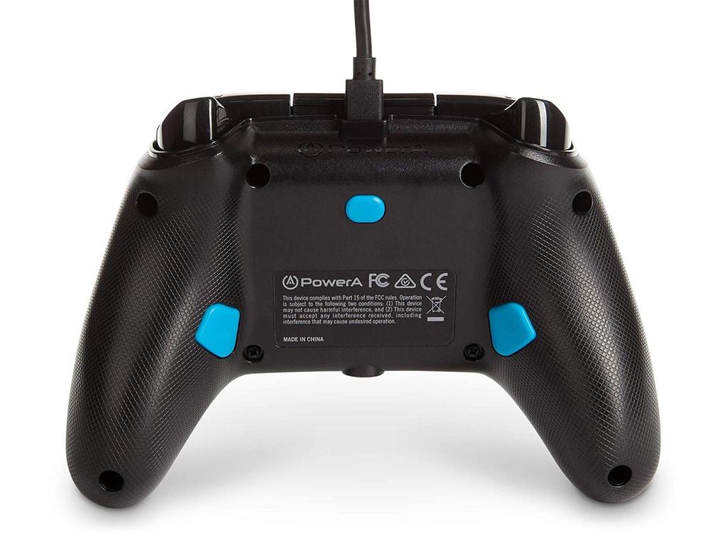 Officially Licensed Xbox PowerA Enhanced Wired with Dual and Rear for Xbox Series Xbox and PC Windows Product Controller, Blue, Tips, Vibration,