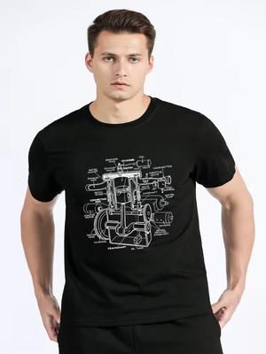 Mechanika Części Silnika Samochodowego Miłośnicy Samochodów Muscle Cars T-Shirt Odzież Męska Modna Graficzny T-Shirt Topy Prezenty dla Męża Taty