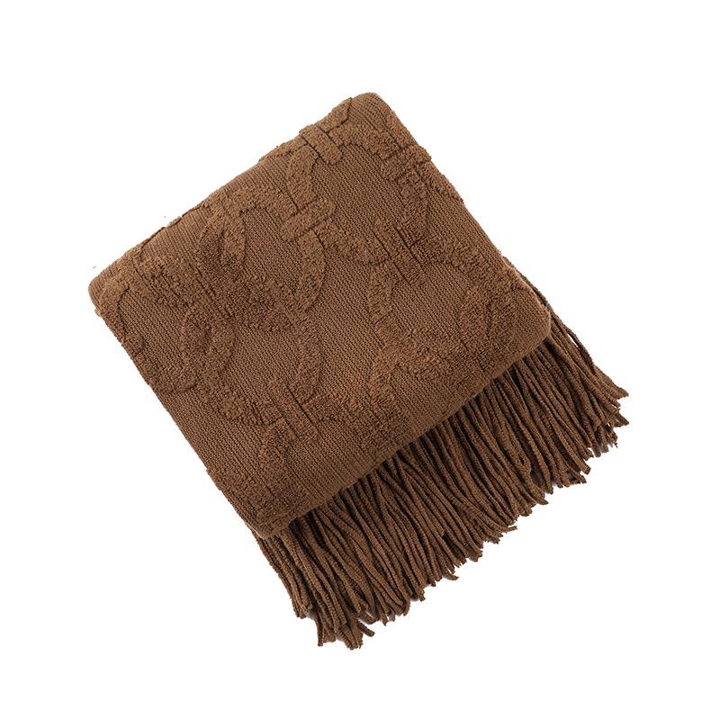 American Style Knitted Jacquard Sofa Nap Blanket