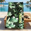 Custom Name Frog Party Stylish printed beach towel,a quick-drying, absorbent mat suitable for the beach, pool, gym, and travel fans gift