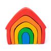 Montessori Rainbow Building Block Solid Wood Educational Toy Rainbow Forest Castle Puppet Creative Puzzle Educational Toy To Kid