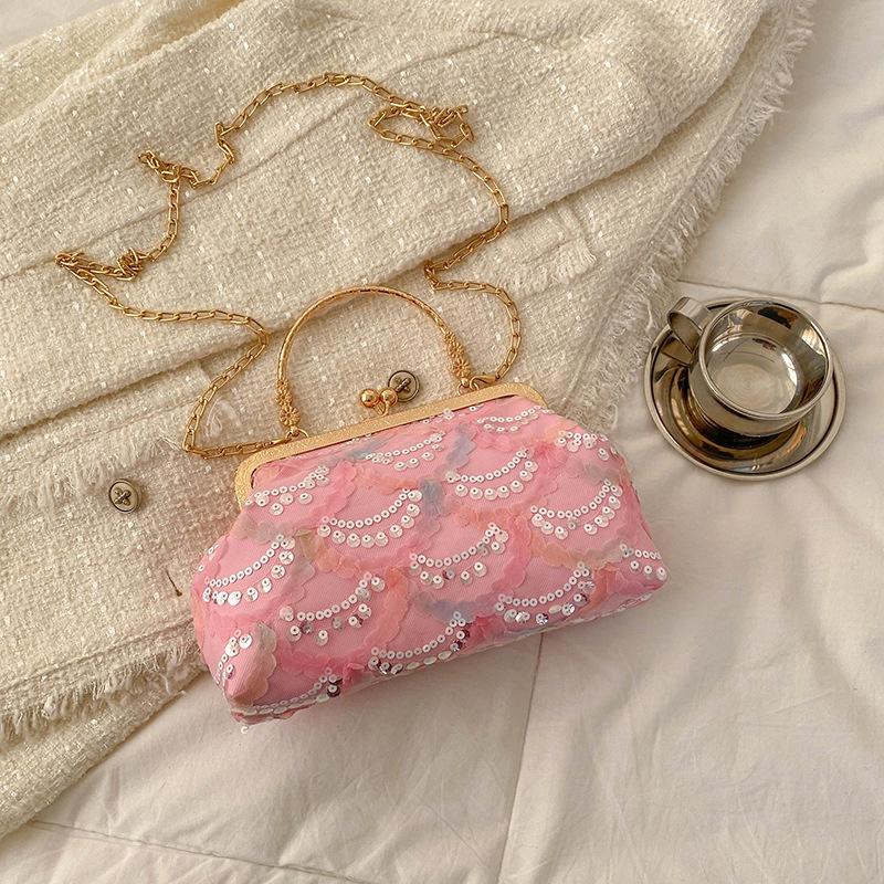 Handtasche Nischendesign Tasche Damen Sommer neue Mode Kette Umhängetasche High-End Pailletten