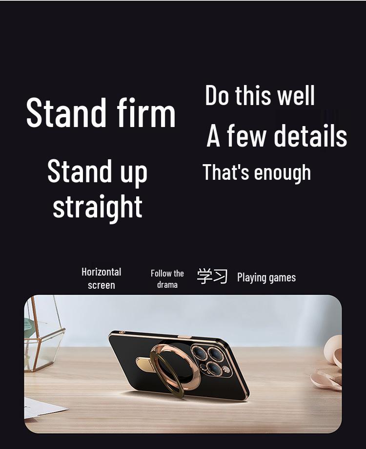 iPhone 17 Pivot Magnetic Case: Electroplated Solid Color, Full Coverage Anti-Fall Protective Case for Apple 16E/15 Pro.