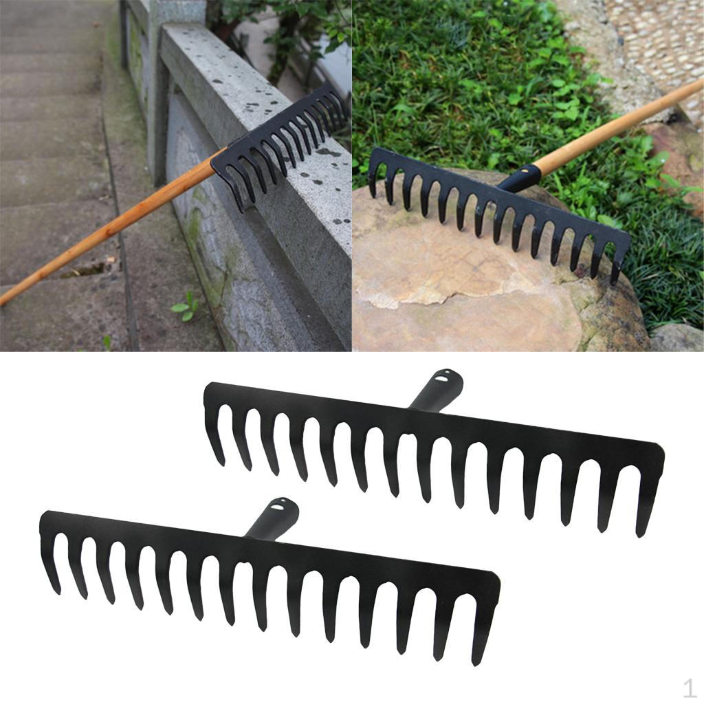 2 Pcs Replacement 14 Lawn Rake Head Leaves Leaf