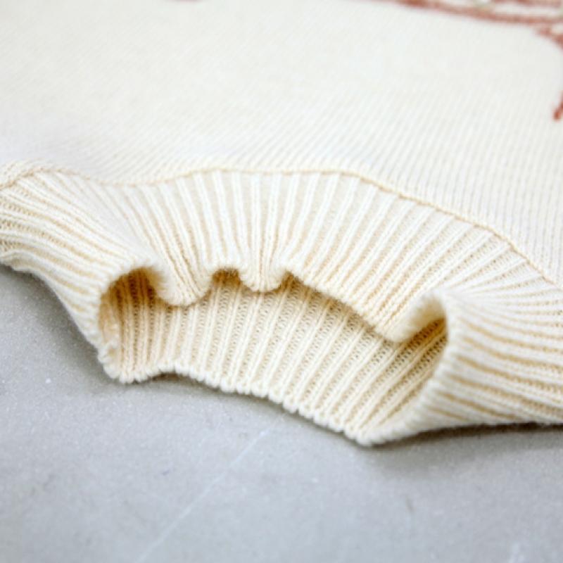 Shiz Madam Wool Cashmere Half Polo Knit With Pearl Decoration T57411