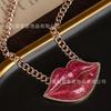 Hot Return Unique Product Sexy Red Lip Necklace Vintage Light Luxury Niche High-end Feeling