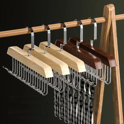 Appendiabiti girevole in legno con 8 ganci Appendiabiti multifunzionale a onda per sciarpa, biancheria intima, cravatta, guardaroba, organizer per la casa