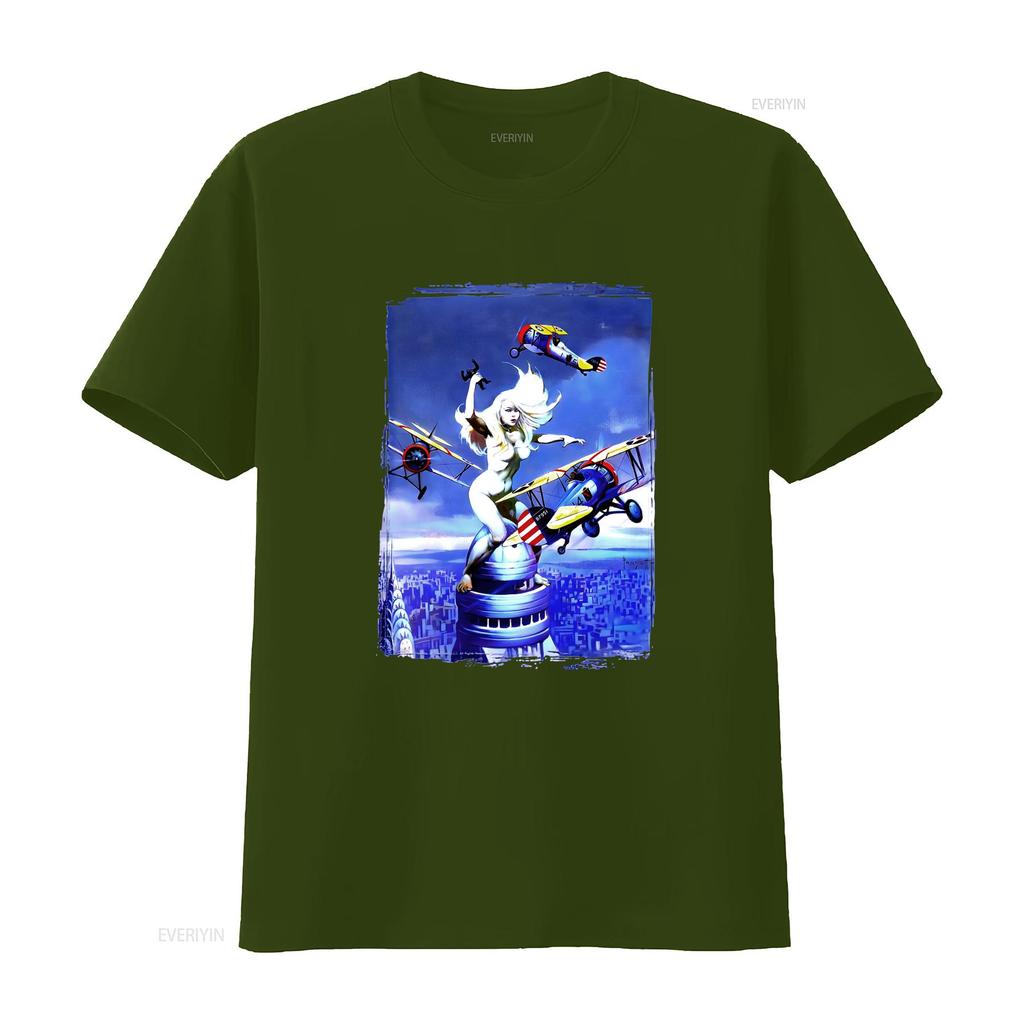 Queen Kong by Frank Frazetta Art T Shirt vintage Washed Slightly fashion Stretched Stylish Top For Everyday Wear Versatile Soft