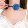 Lovely Corsage Volume Denim Choker