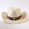Beliebter europäischer und amerikanischer klassischer Strohgeflecht Western-Cowboyhut für Herren und Damen Outdoor-Mode OL-Stil Geflochtener Zylinder