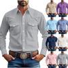 Men's Loose Classic Lapel Multi-pocket Industrial Work Shirt Top