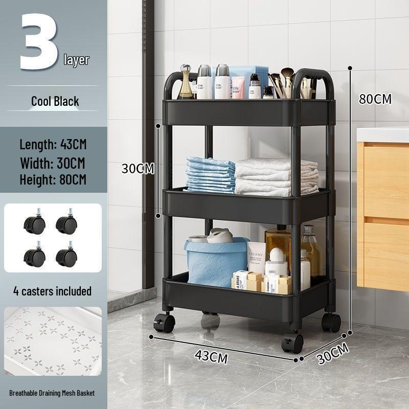 Three-Tier Beauty Salon Storage Cart for Hair and Spa Tools