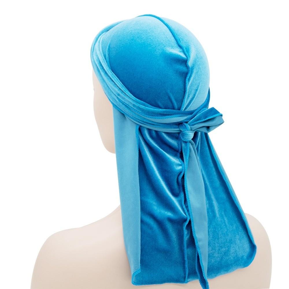Long Tail Durags Caps Velvet Head Wrap New Bandana Beanie  Unisex