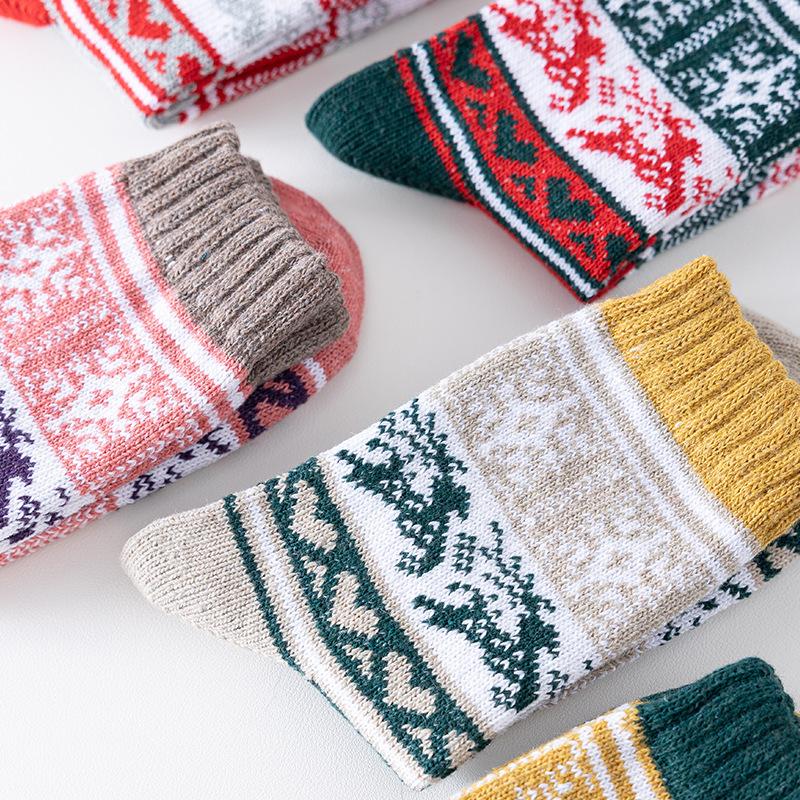 5 Pairs of Women's Winter Thick Line Elk Warm Rabbit Wool Stockings