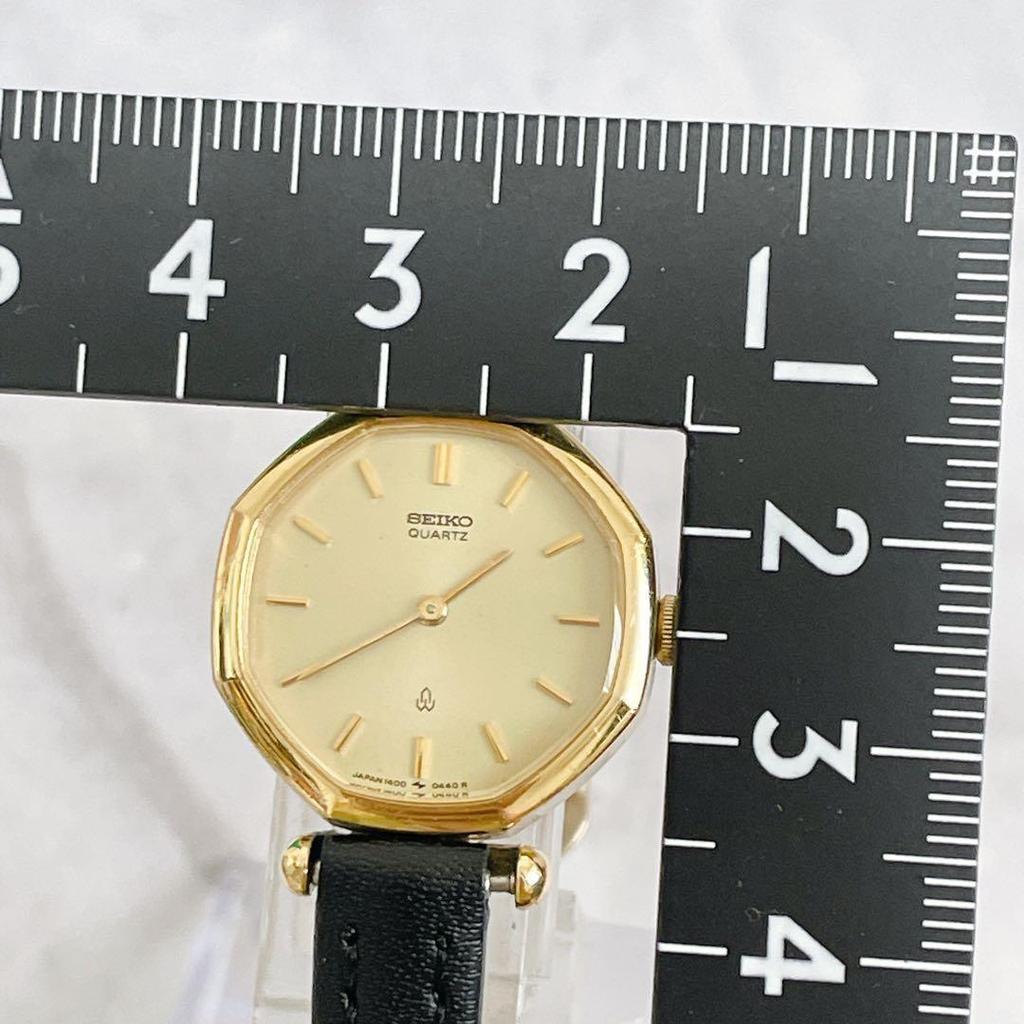 Used Rare SEIKO Chariot Watch Gold Octagon #t21
