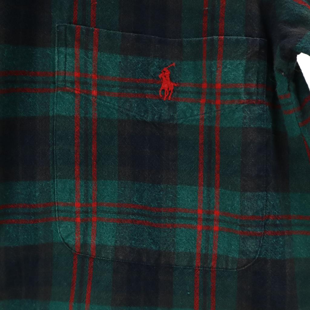 Ralph Lauren Check Pattern Long Sleeve Long Button Down Shirt XL Women Used