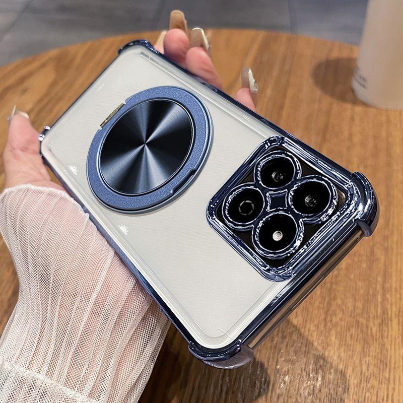 Pro Honor X6C X7C Pouzdro Módní Průhledné Galvanické 360° Otočný Stojánek TPU Kryt proti pádu Pro Honor X 6 7 C Funda