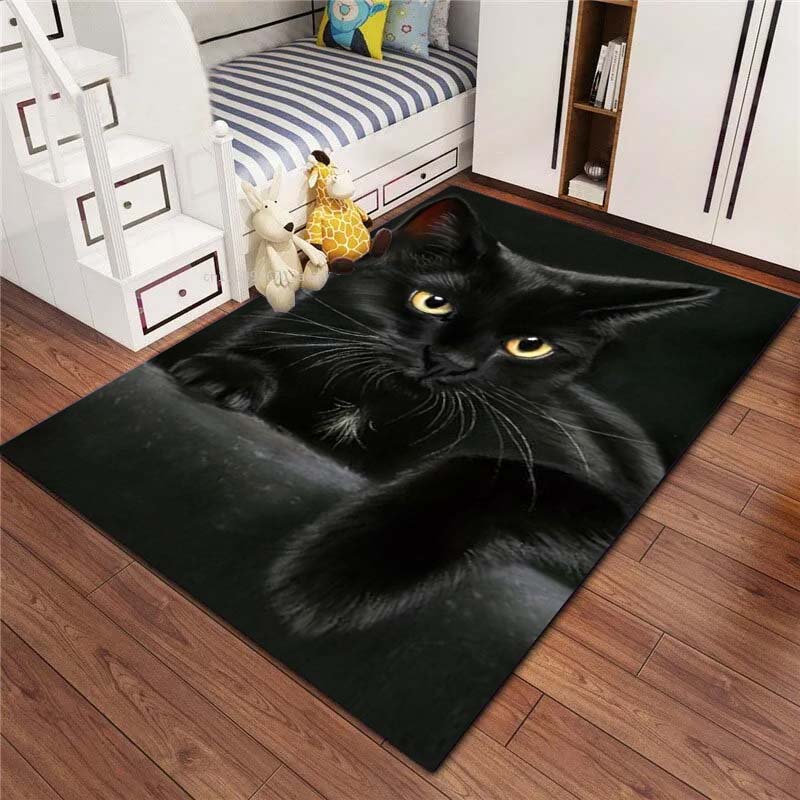 Customizable Cartoon Cat Print Bathroom Floor Mats, Non-slip Decorative Bathroom Mats, Comfortable Door Mats, Living Room Carpet
