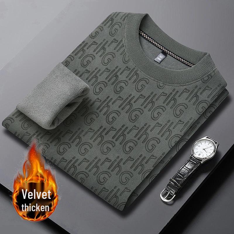 Men s Coral Fleece Hoodie: Fleece-Lined, Thickened, Skin-Friendly, Windproof  & Warm for Autumn/Winter 4XL зелёный