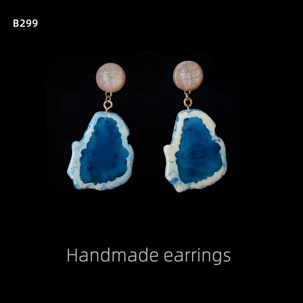 Bright Eyes 925 Silver Needle Temperament Resin Art Fashion Hipster Earrings Yiwu Earrings Supply