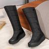 Warm Fur High Snow Boots Women Winter Shoes Casual Wedges Down Waterproof Black Red White Thick Plush Knee High Boots Girls