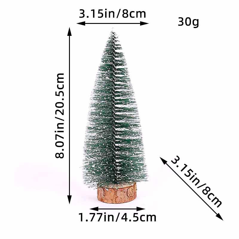 5 Pcs Different Size Pine Needles Tree with Snow, Mini Table Christmas Tree, Christmas Tree Gift for Kids and Friends, New Year's Tree Decoration