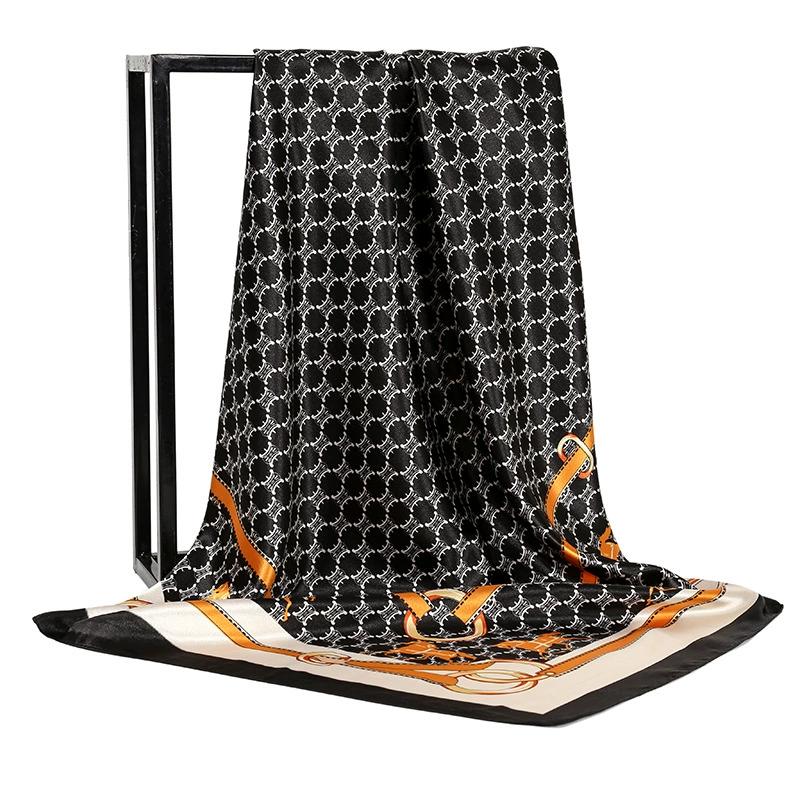 Europe And America Square Shawls Four Seasons Popular Silk Scarves Luxury Style Sunscreen Kerchief New Fashion 90X90CM Headcloth