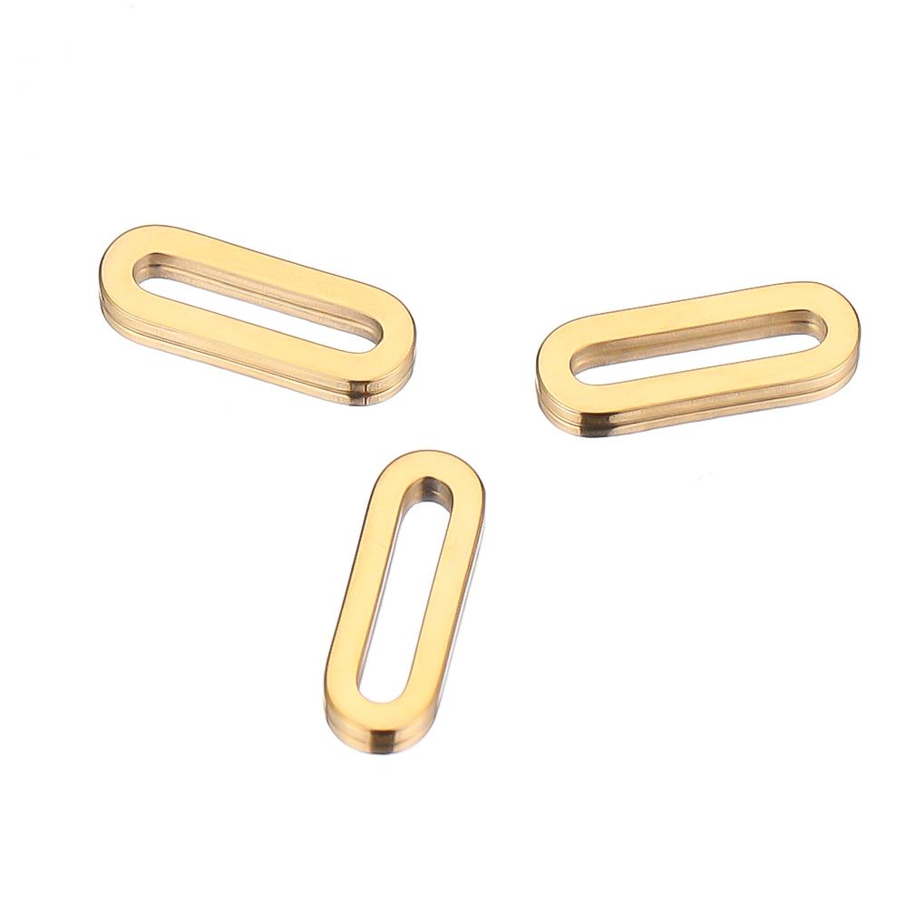 20pcs Stainless Steel Gold Color Rectangle Charms DIY Jewelry Making Earring Findings Necklace Components Accessories Supplies