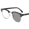 High Quality  New Fashionable Half Frame Photochromic Men's Myopia Glasses Retro High End Men's and Women's Anti Blue Light Glasses