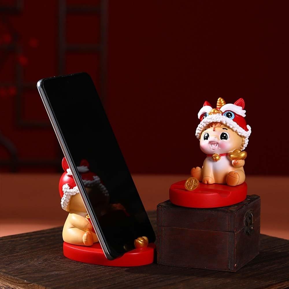 Festival Decorative Lion Dance Ornaments Mascot Mobile Phone Stand Spring Festival