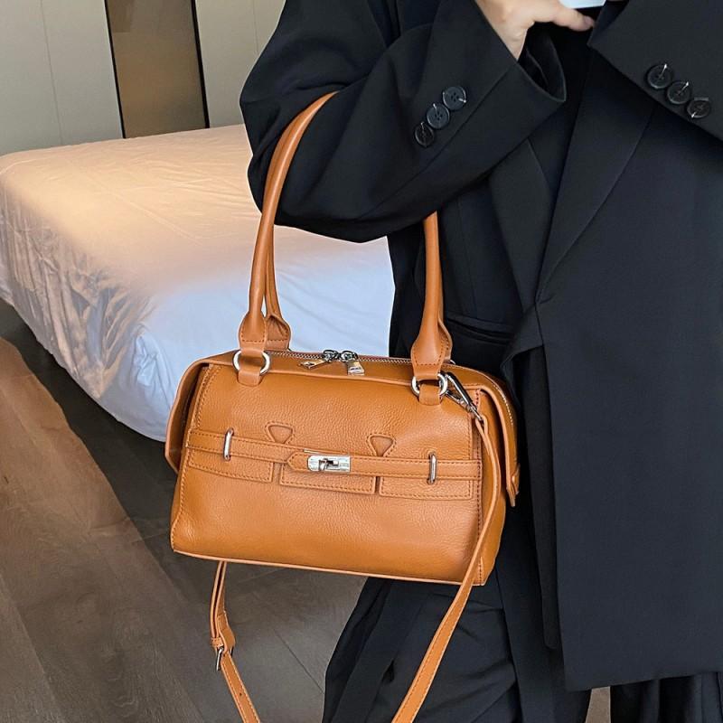 

French Genuine Leather Armpit Bag Women s Top Layer Cowhide Natural Throw Simple Pillow Fashionable Single Shoulder Crossbody 26x9x16CM