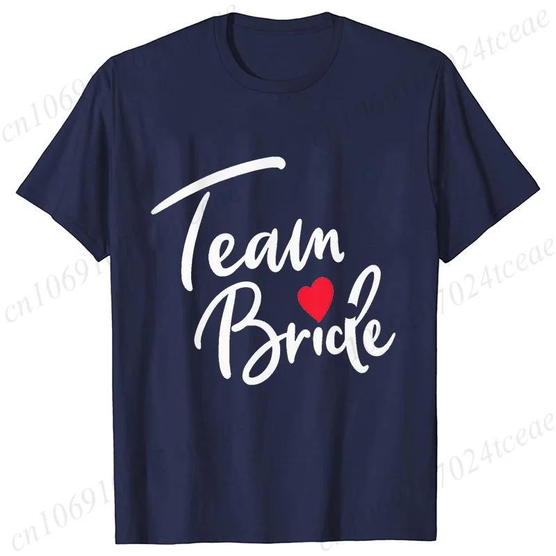 Team Bride Squad T-shirt Bridal Wedding Tops Bachelorette Farewell Party Tees Women EVJF Blouses Bridesmaid Aesthetic Clothing