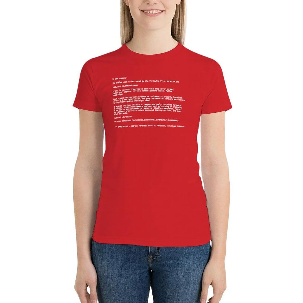 Blue Screen of Death T-Shirt summer tops Blouse tees aesthetic clothes clothes for Women