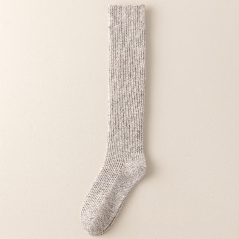 Wool Calf Socks for Women In Autumn and Winter, Fleece High Thigh-high Stockings, Solid Color Versatile Socks, Warm Socks for Autumn and Winter
