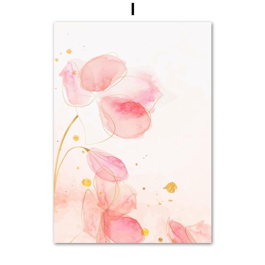 Pink Rose Orchid Sakura Crown Flower Canvas Painting Nordic Posters And Prints Wall Art Pictures For Living Room Home Decor