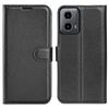 For Motorola Moto G45 5G/G34 5G Case Folio Stand View Leather Phone Cover Litchi Texture