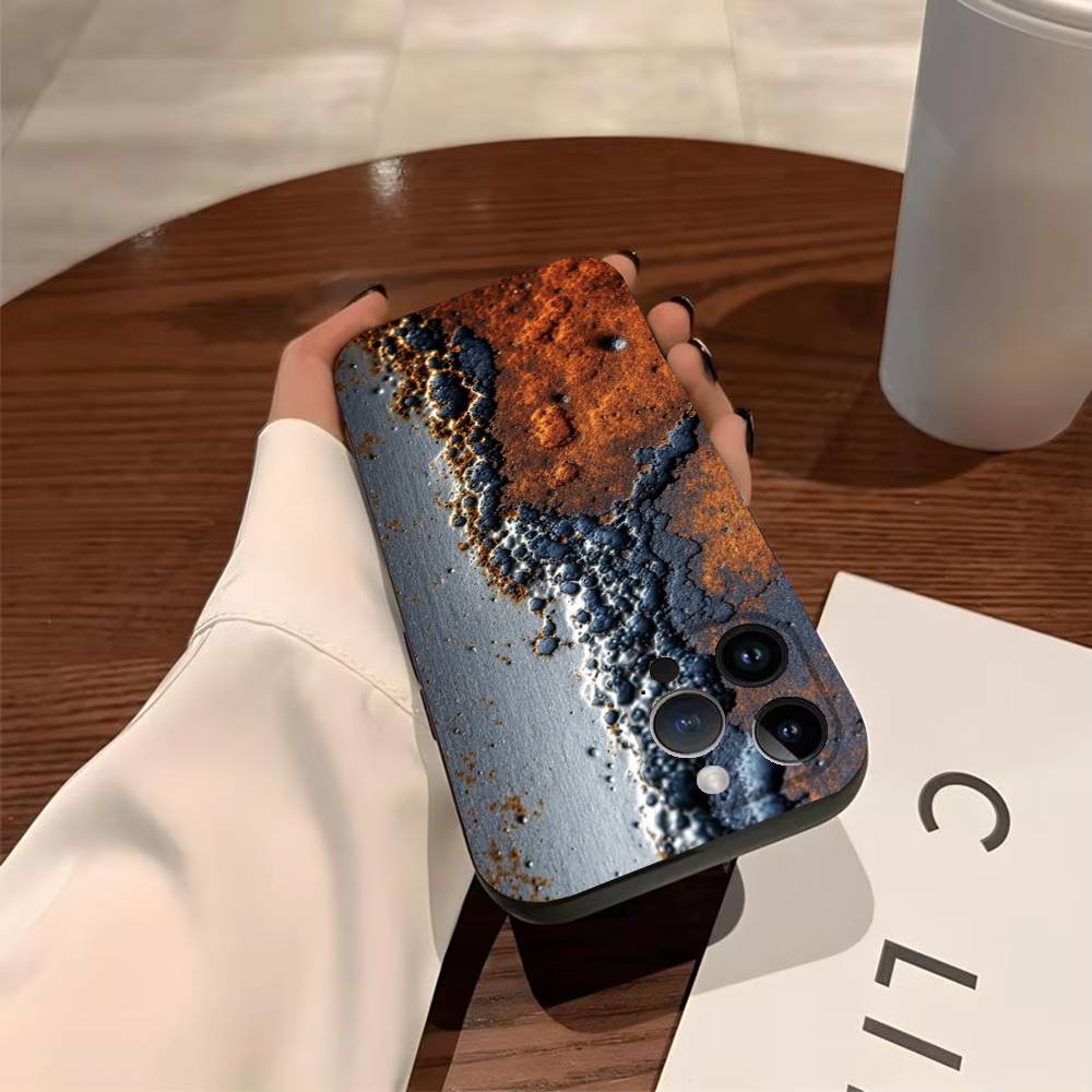 Industrial Style Rusty Phone Case for iPhone 17 Air 16 15 11 12 14 13 Pro Max Shockproof Cover