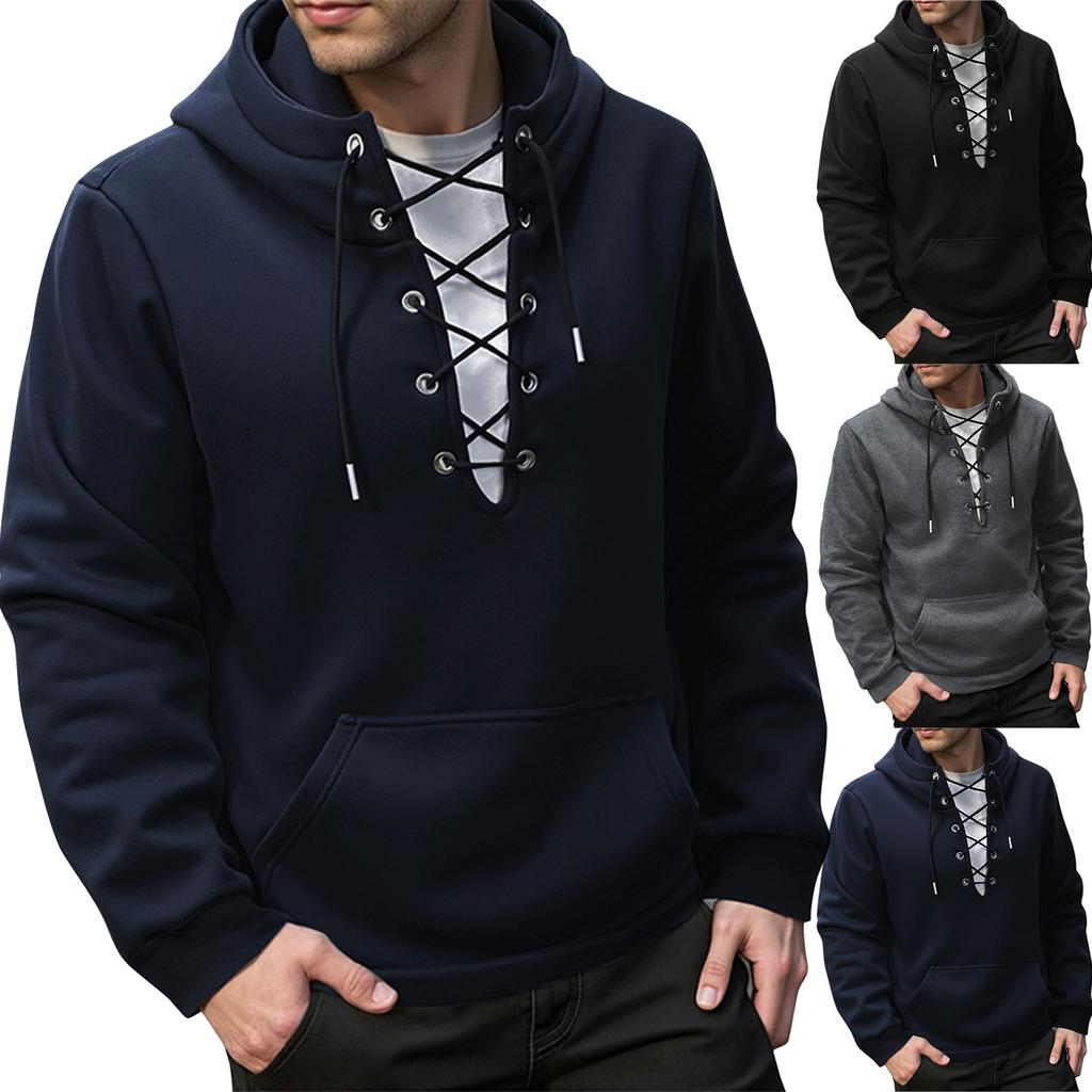 Men's Solid Color Sweatshirt Hoodie Men's Sports Large Size Casual Sweatshirt