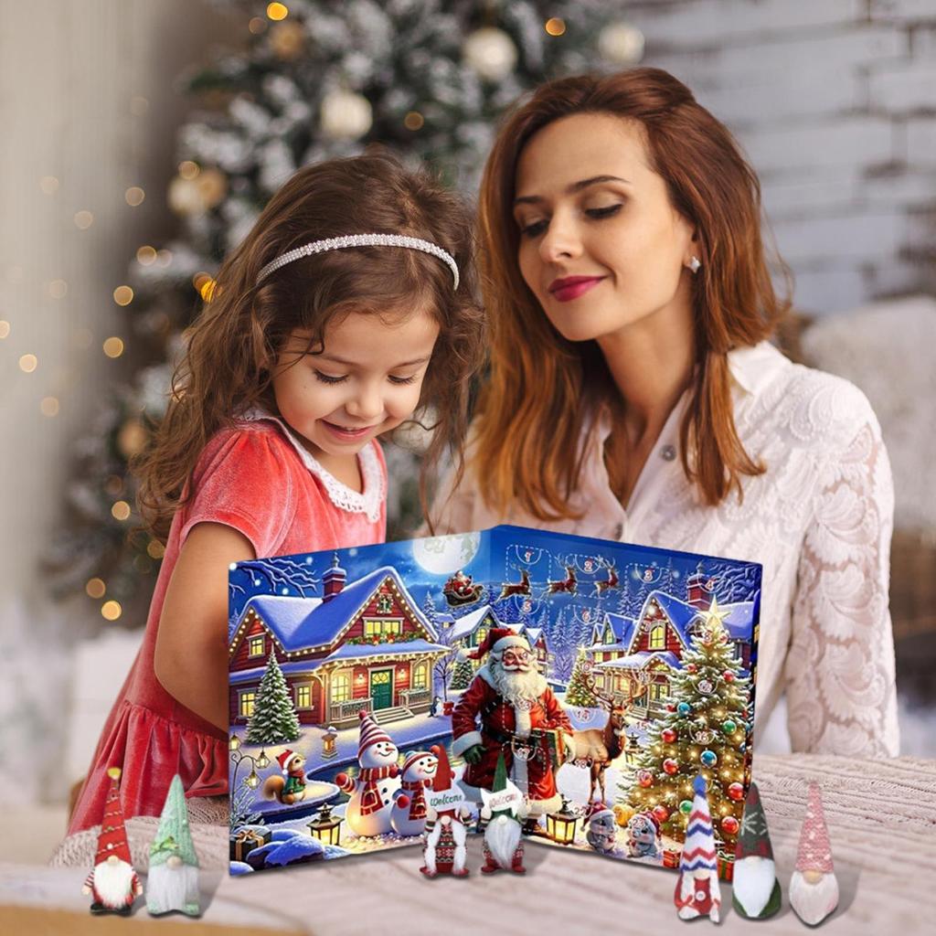 24 Days Countdown To Christmas Surprise Gift Box 2025 Christmas Dwarf Gnome Dolls Toys for Desktop Christmas Decoration